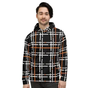 Uniquely You Mens Hoodie - Pullover Hooded Sweatshirt - Graphic/Black Plaid