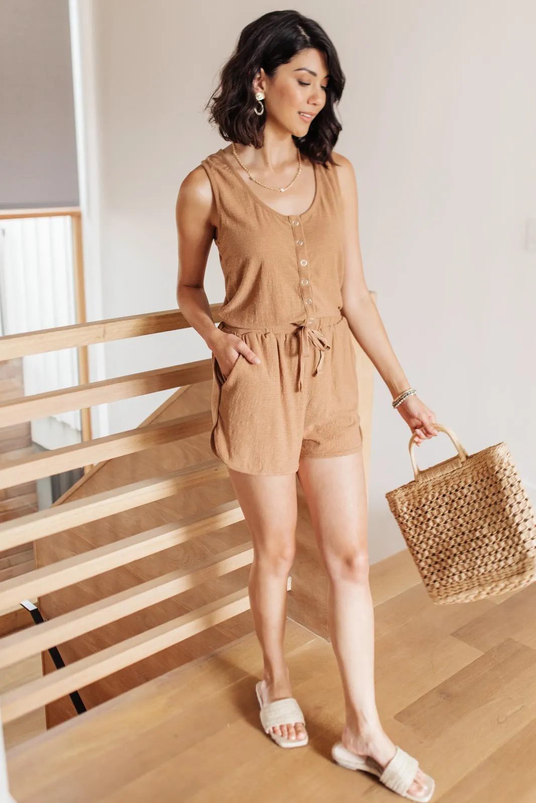 Wanderlust Romper in Mocha