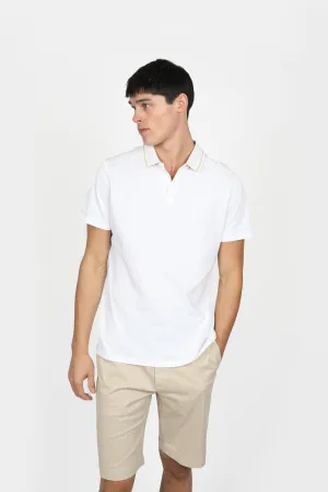 White Button Pique Polo