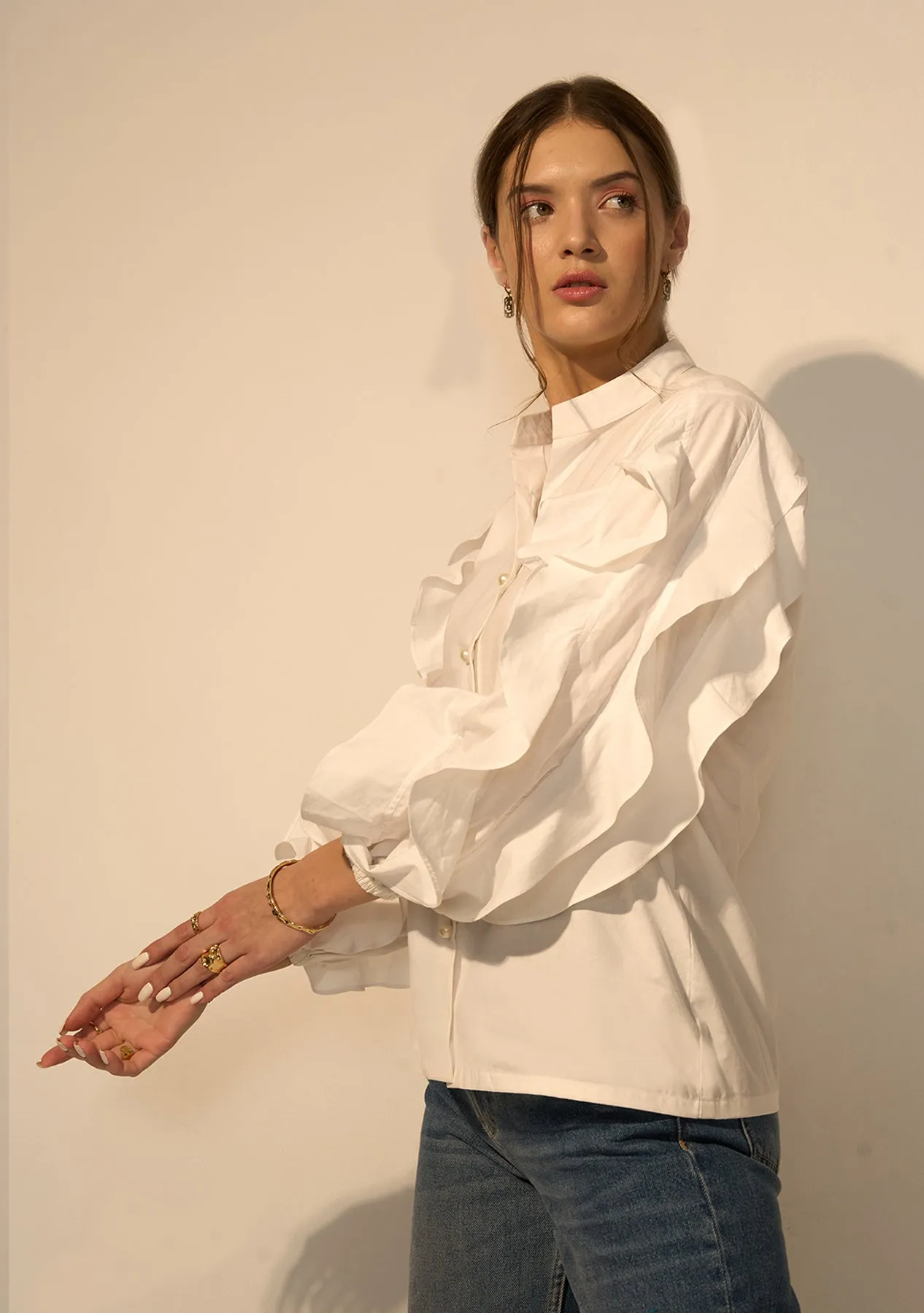 White Classic Cotton Workwear Shirt