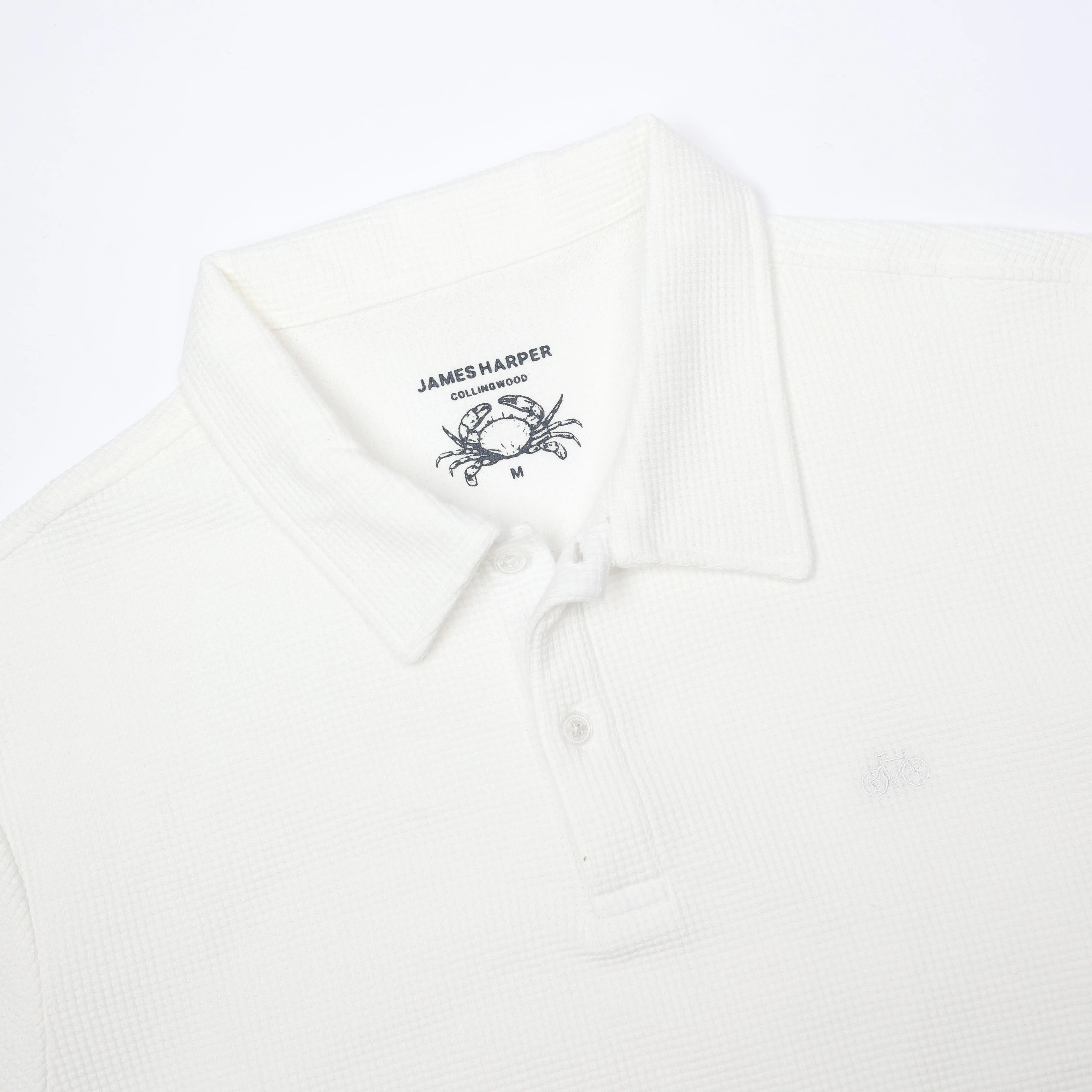 White Textured Polo