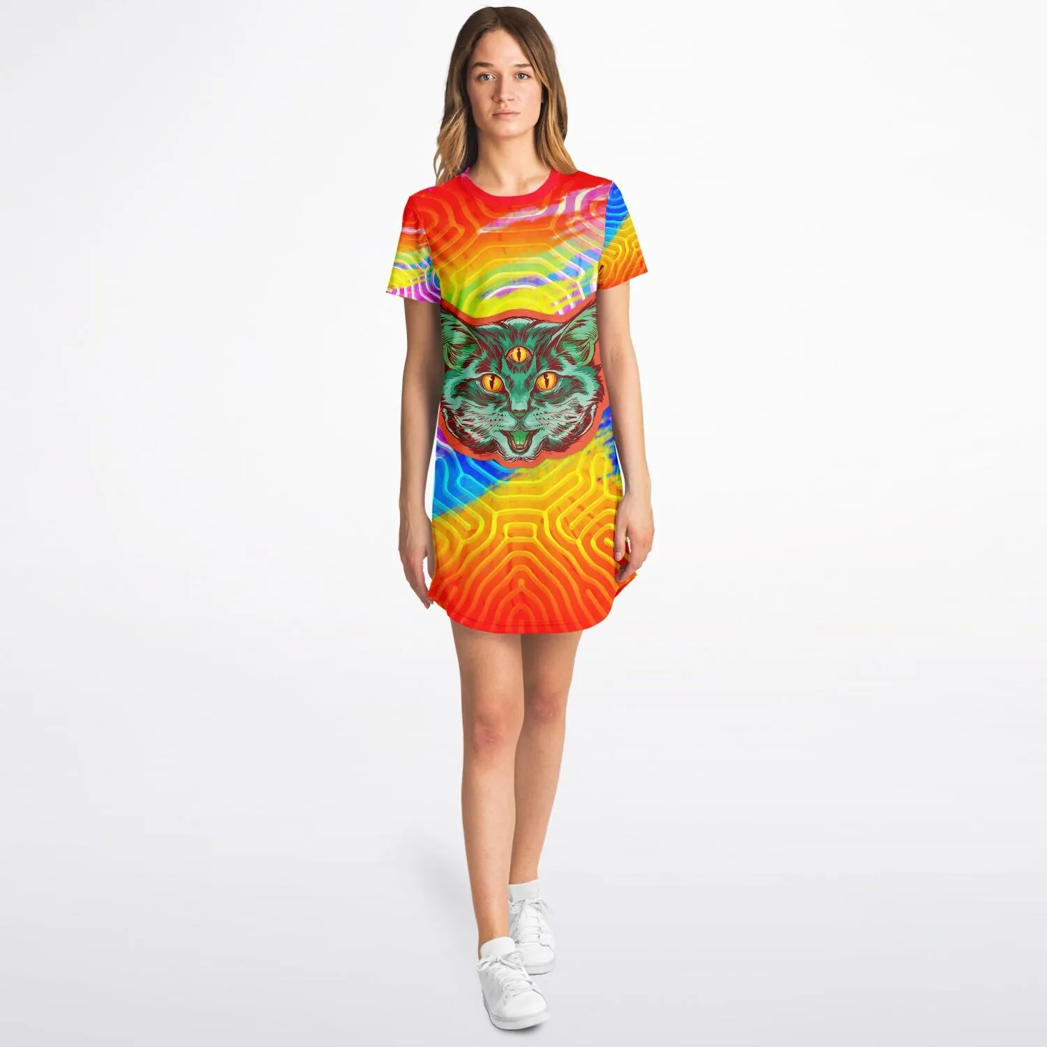 Woke Cat T-Shirt Dress