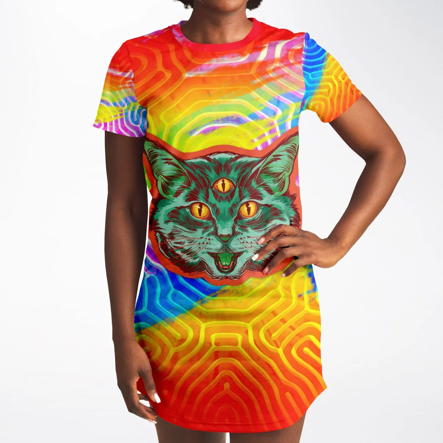 Woke Cat T-Shirt Dress