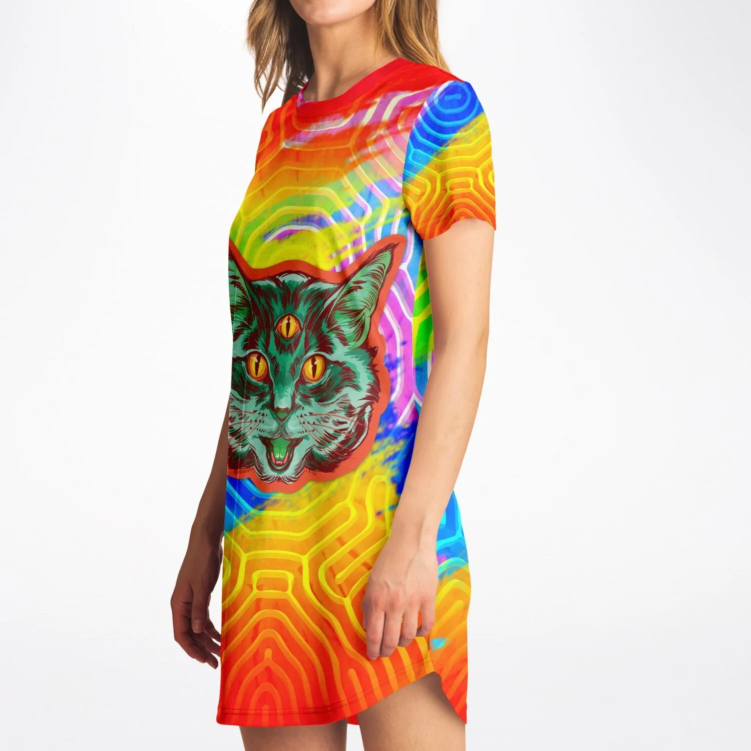 Woke Cat T-Shirt Dress