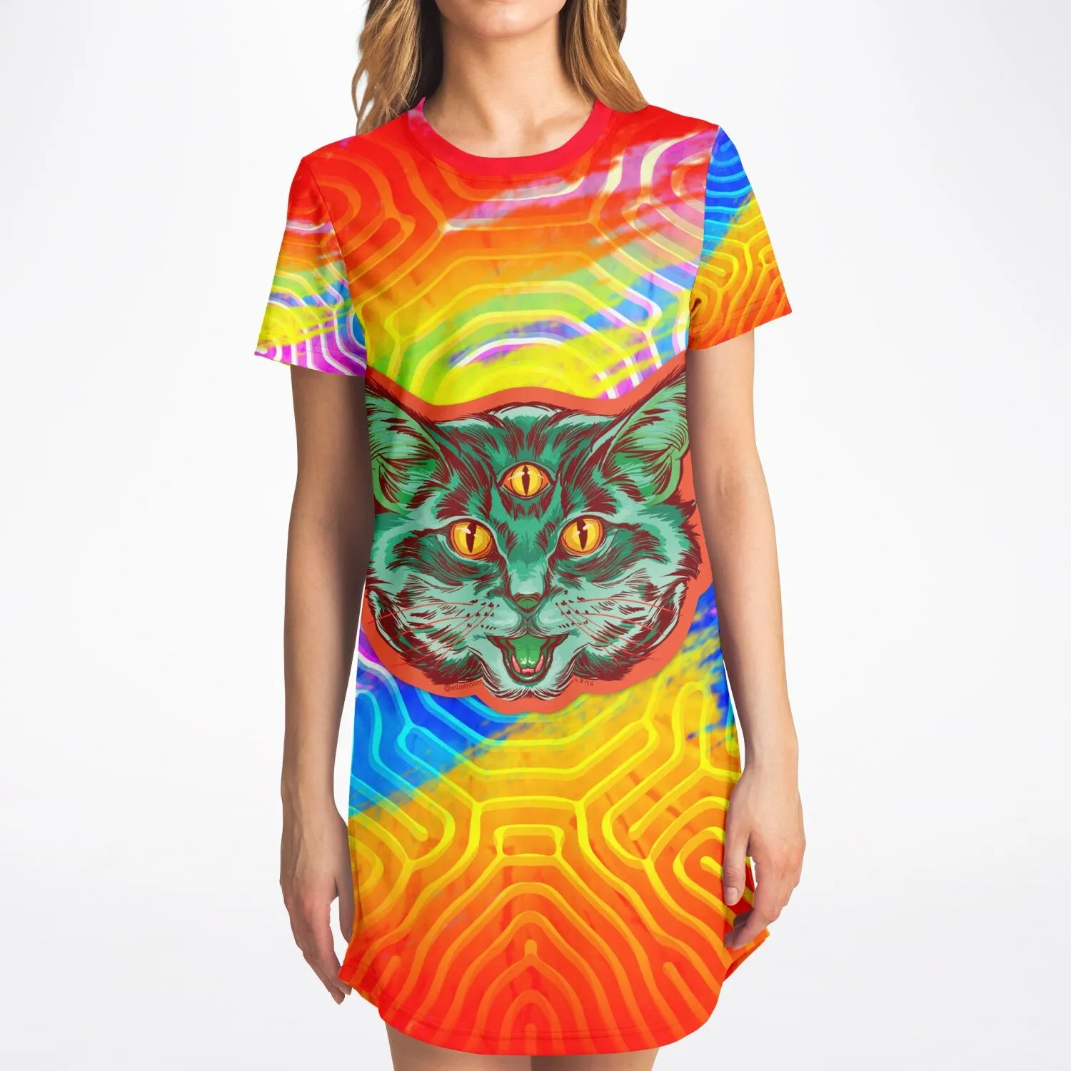 Woke Cat T-Shirt Dress