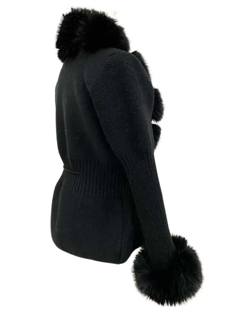 Women's Luxury Knitted Sweater Coat With Detachable Fur in 14 Colors!