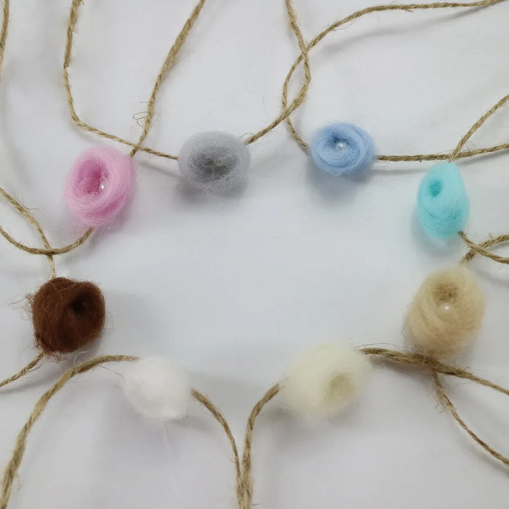 Wool Flower Headband with Pearl