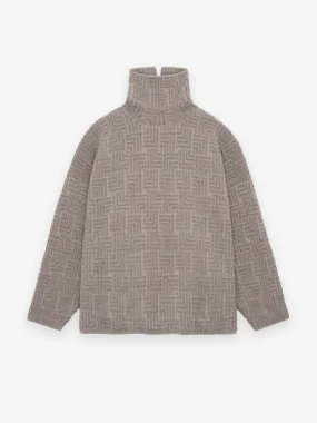 Wool Jacquard High Neck Sweater