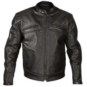 Xelement XSPR105 Men's 'The Racer' Black Leather Armored and Vented Motorcycle Biker Rider Racing Jacket