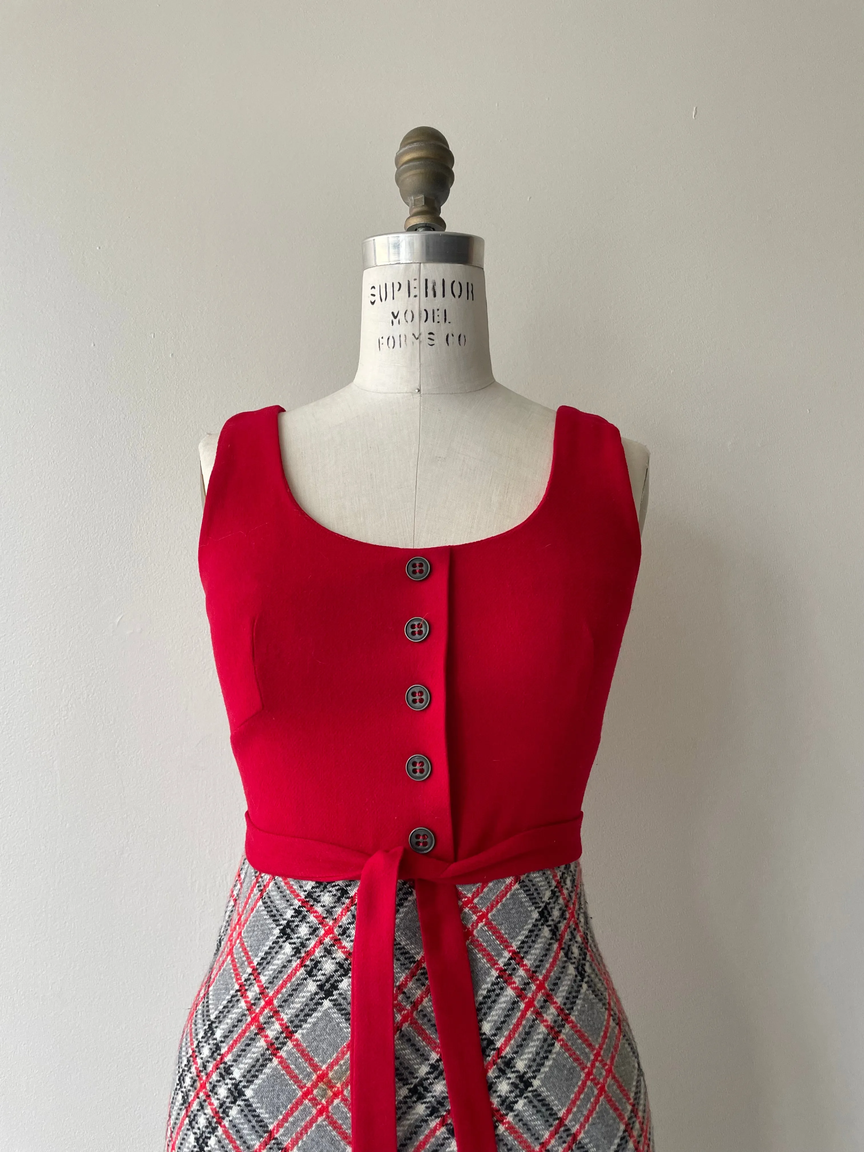 Young Edwardian Tartan Dress | 1970s