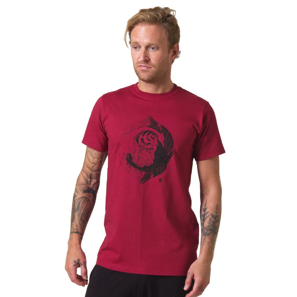 Zane Prater Yin Yang Organic Cotton T-shirt mens maroon