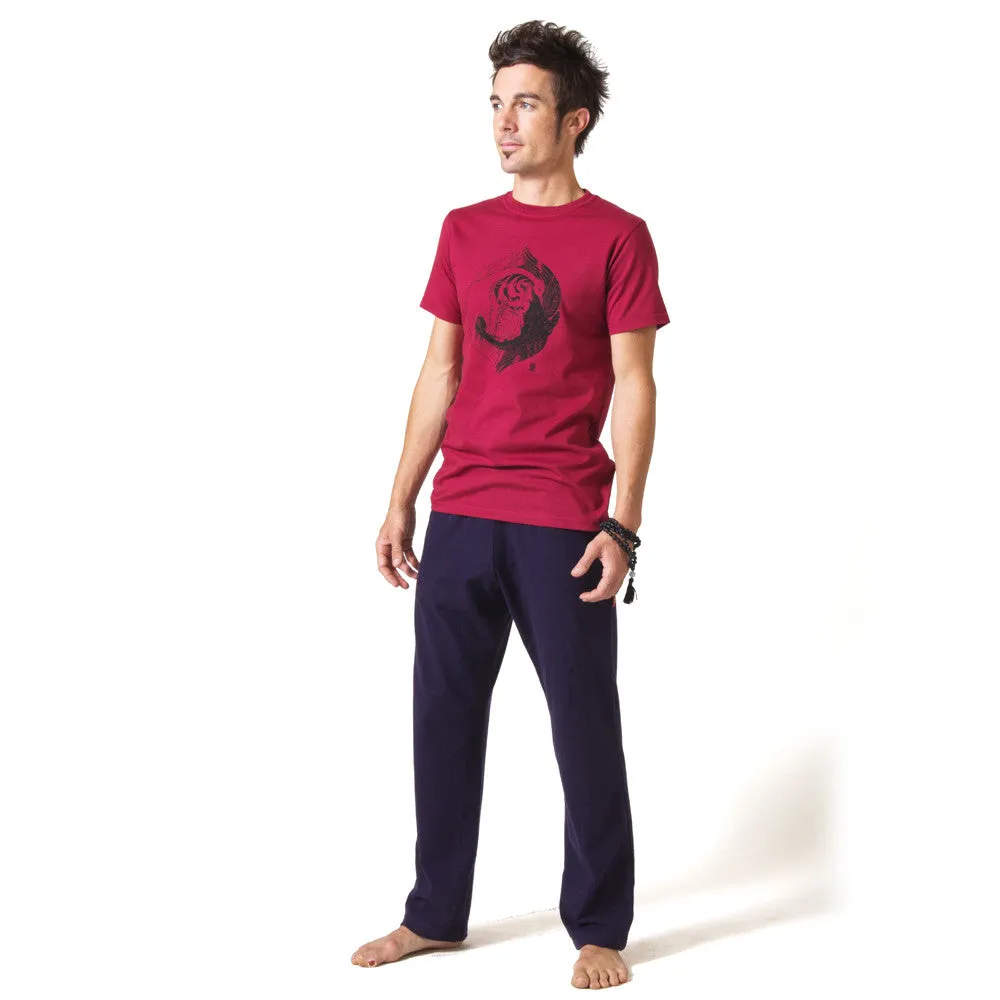 Zane Prater Yin Yang Organic Cotton T-shirt mens maroon